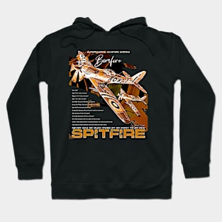 Spitfire Vintage English WW2 Fighter Aircraft Hoodie